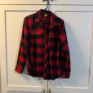 Eddie Bauer Red and Black Plaid Flannel shirt